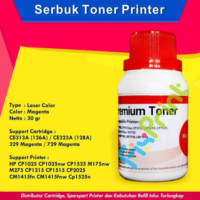 Serbuk Toner HP CP1025 CP1025 CP1025nw CP1215 CP1515 CP1525 Magenta - Merah FPTS3095