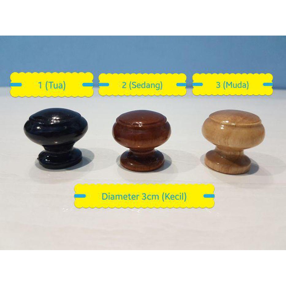 (Kecil) Tarikan Laci Lemari Kitchen KAYU BULAT Handel Handel KNOB KAYU