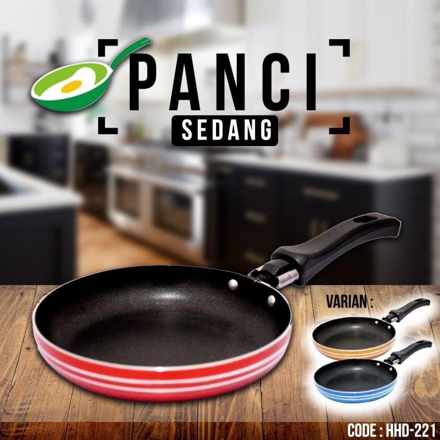 peralatan rumah tangga panci penggorengan kuali wajan teplon anti lengket (panci sedang)
