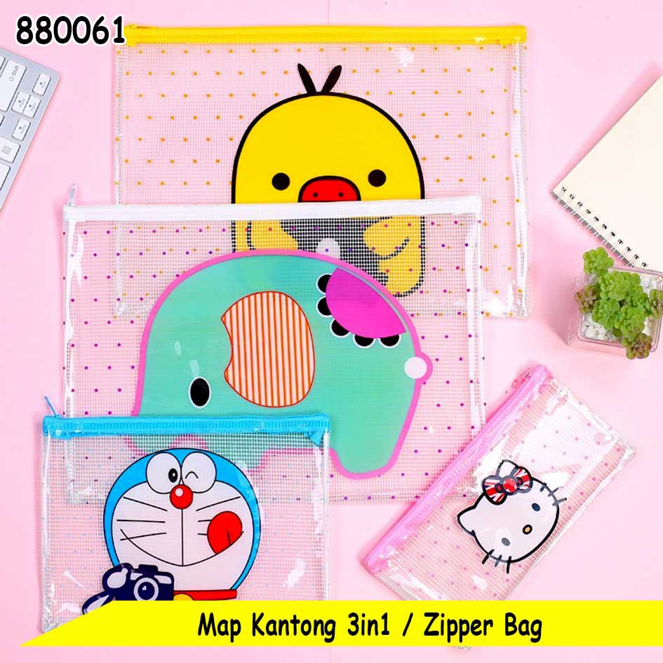 

Map Plastik Kartun Seleting Zipper Bag Map Kantong Serbaguna