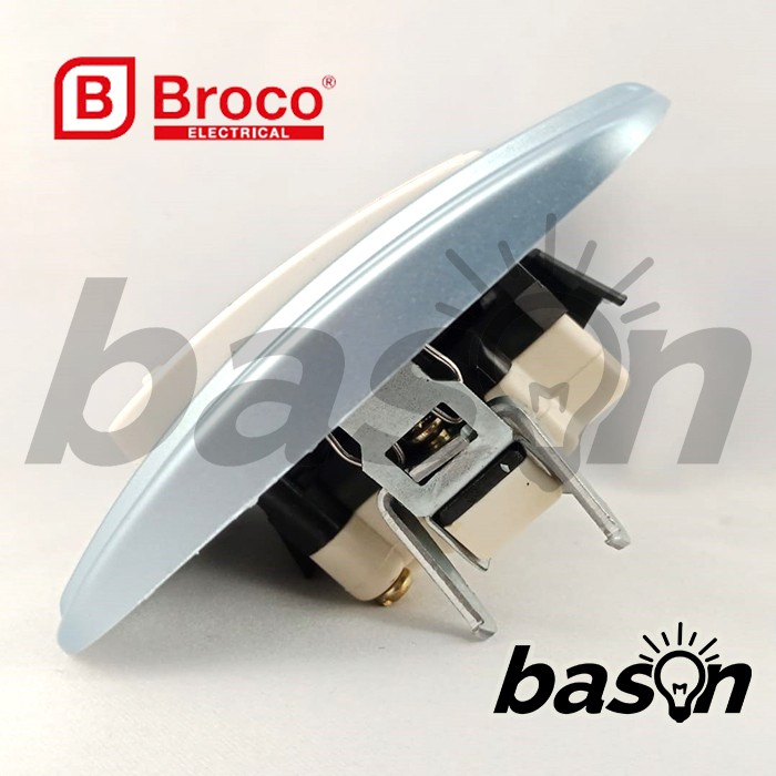 BROCO Galleo Blue / Biru G162 | Saklar 2 Gang 1 Way Switch