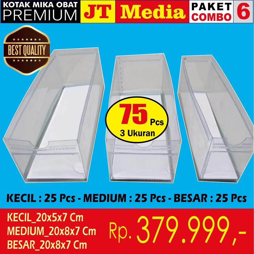 Paket Combo Kotak Obat Mika Plastik isi 3 Ukuran