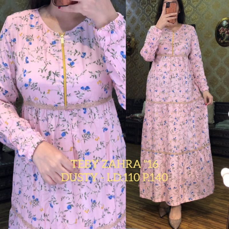 TEBY DASTER ARAB ZAHRA FLOWER RAINBOW SERIES RAYON VISCOSE ALL SIZE ORI-DUSTY 016
