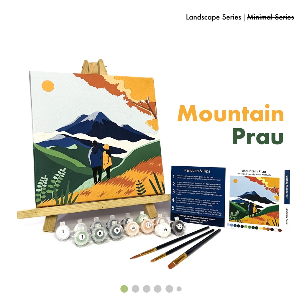 

Paint by Number Mountain Prau | Painting Kit Art Set - Mecca Art Studio
