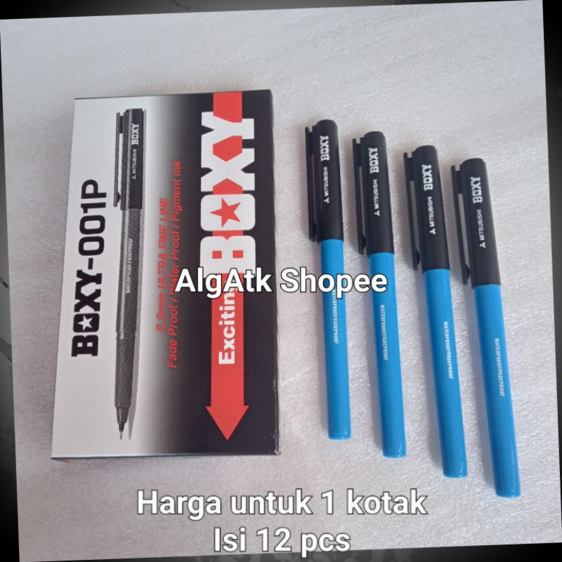 

12 Pcs Pulpen Boxy 001P Biru