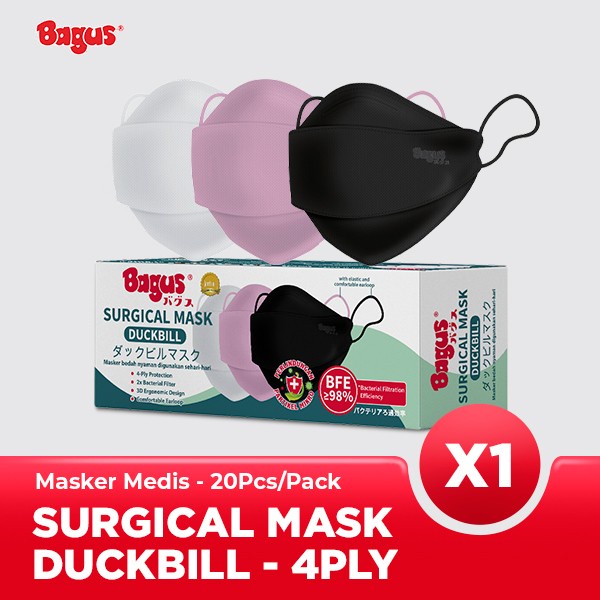 Bagus KN 94 Mask Masker Bedah Dewasa Duckbill 4ply 4 ply 4 lapis