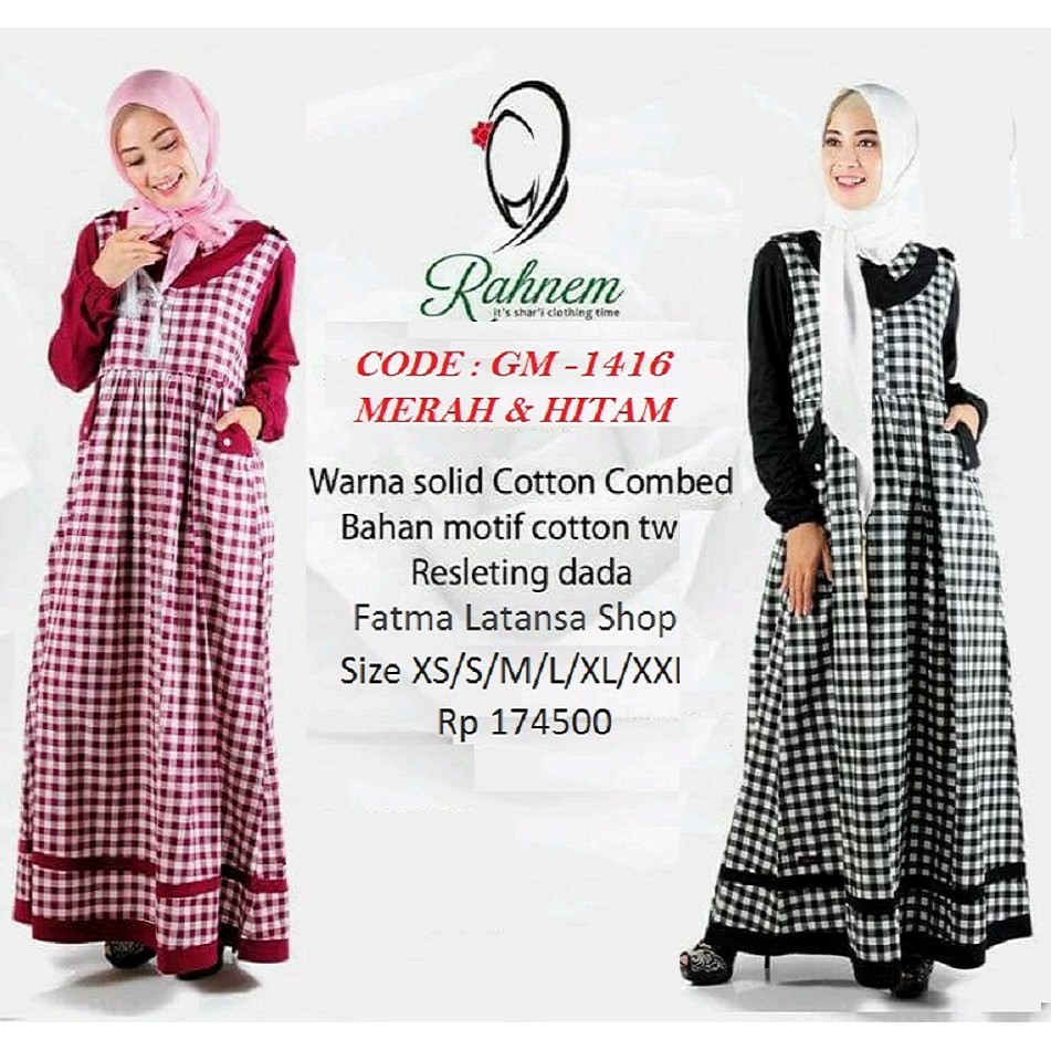 gamis rahnem gm 1416/ gamis katun/ baju muslim/ dress
