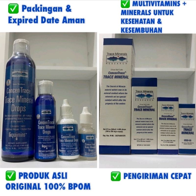 CMD ConcenTrace Trace Mineral Drops - 2 oz 60 ml / 1000 Tetes Asli Original 100 %