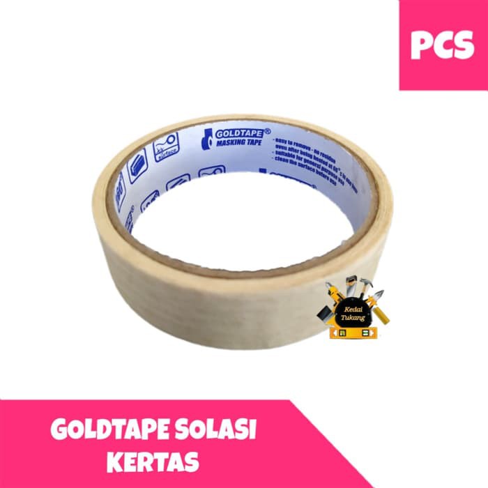 

KEDAI TUKANG - GOLDTAPE Solasi Kertas / Masking Tape / Lakban / Isolasi / Solatip