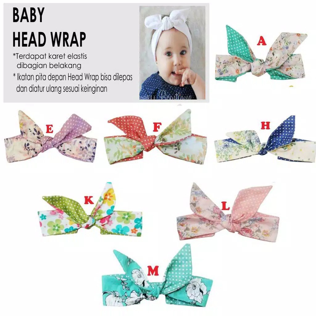 HEADWRAP balita TODDLER polos  Baby Head Wrap Ikat Rambut Bayi Bandana Bedong  Akachan alt hw