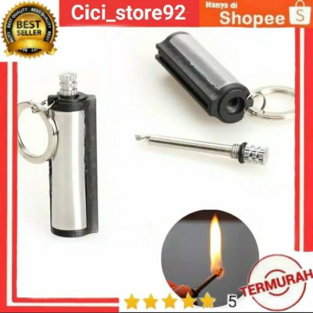 Korek Api Mancis Minyak Outdoor Camping Waterproof 18G Silver Grab Medan