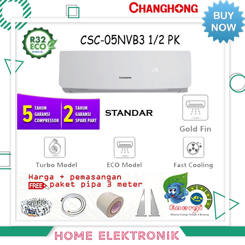 AC CHANGHONG CSC-05NVB3 1/2 PK+PEMASANGAN