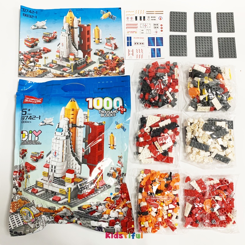 1000Pcs Pesawat Ulang-alik Rocket Tech Edukasi Mainan Bricks Mainan Anak Hadiah Ulang Tahun Anak-anak