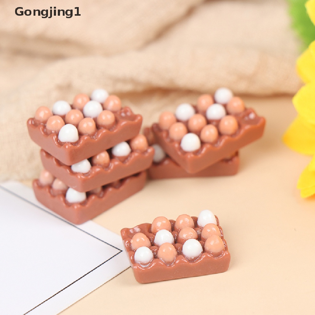 Gongjing1 6pcs Miniatur Telur Skala 1: 12 Untuk Dekorasi Dapur Rumah Boneka