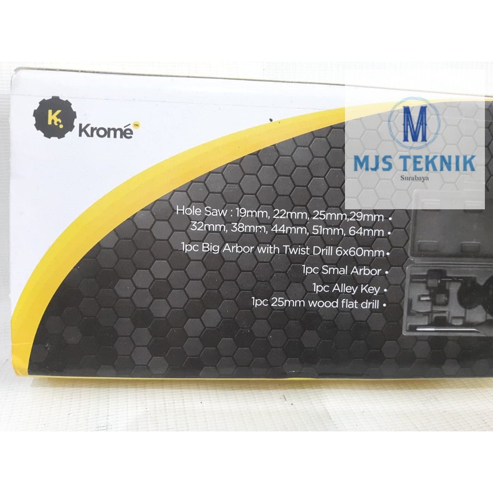 HOLE SAW KIT MATA BOR KAYU SET 13PCS KROME Berkualitas