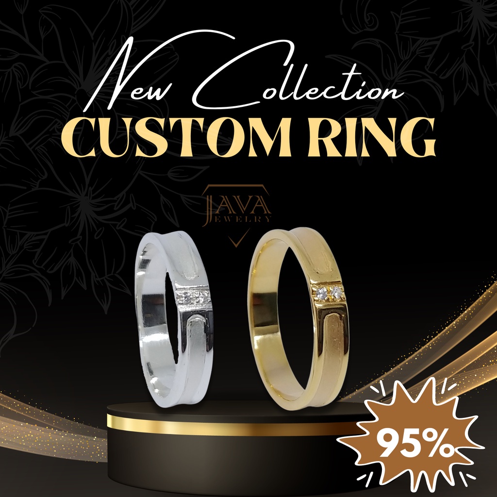 Java Jewelry - Cincin Pria perak dan Cincin Cewk Perak Lapis Emas Original