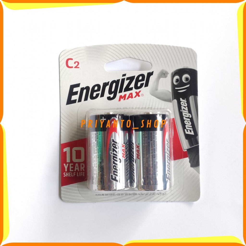 MANTUL BATERAI ENERGIZER MAX SEAL C2 /CBP2 E93 BP2 LR 14 1.5V ASLI ORIGINAL