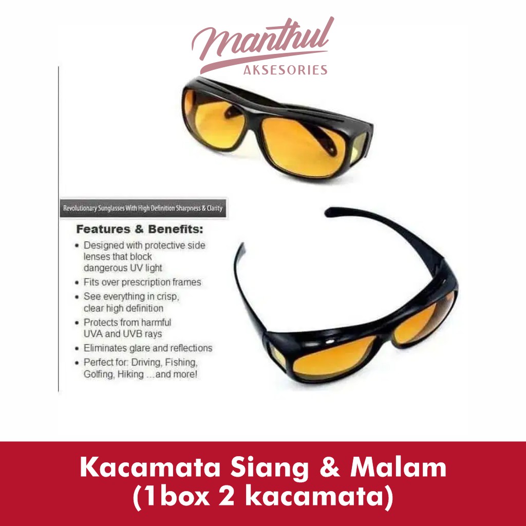 Kacamata Siang &amp; Malam (1box 2 kacamata)