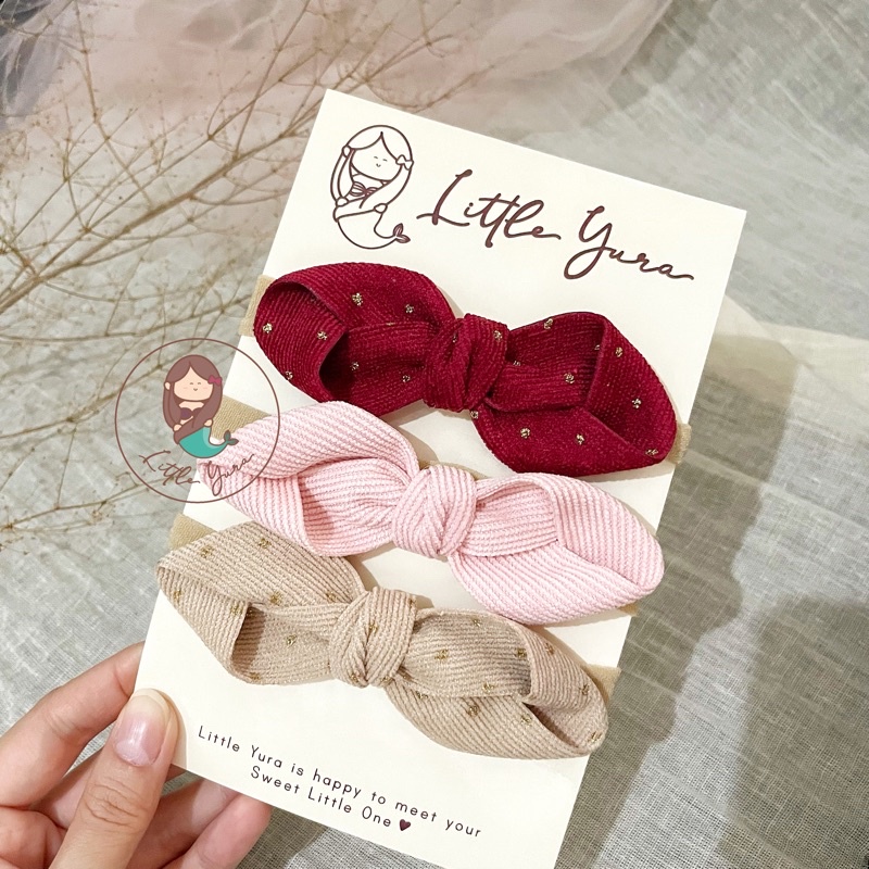 LITTLE YURA - Belle Headband (Banyak Warna) / Bandana Bayi / Newborn Headband Nylon Baby / Pita Bayi dan Anak / Aksesoris Bando Anak