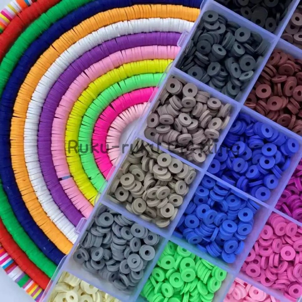 (200 Pcs) Manik Clay Polymer Clay Beads Manik Spacer Untuk Aksesoris DIY