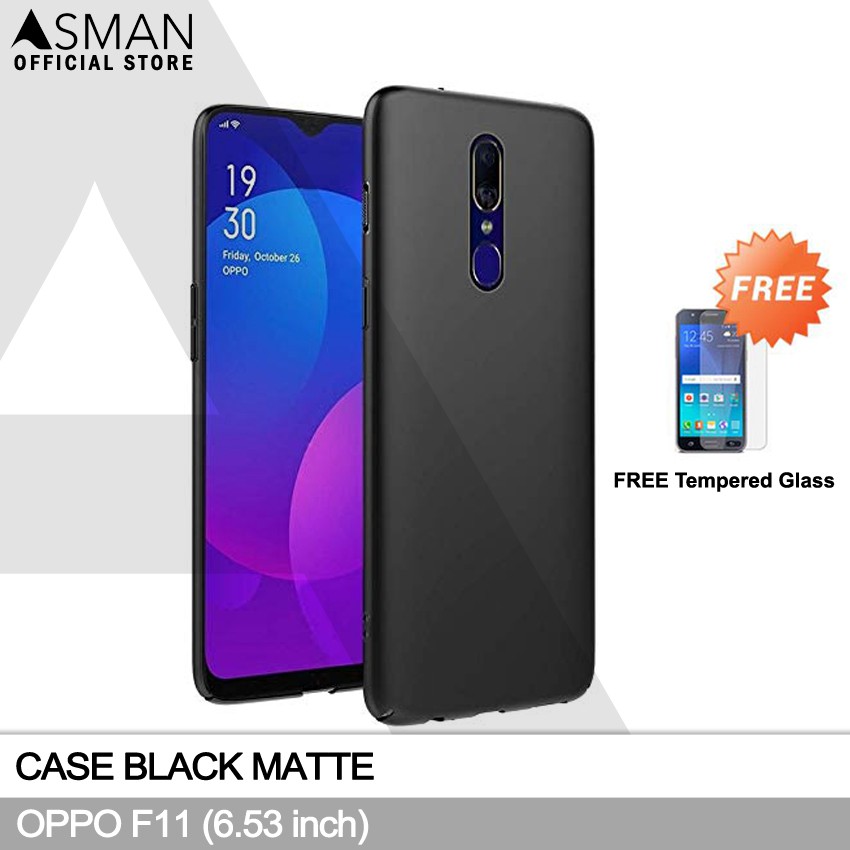 Ultraslim OPPO F11 (6.53&quot;) | Soft Case Black Matte + FREE Tempered Glass