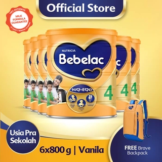 Bebelac 4 Vanila Susu Pertumbuhan Bubuk 800 gr x 6 (Free