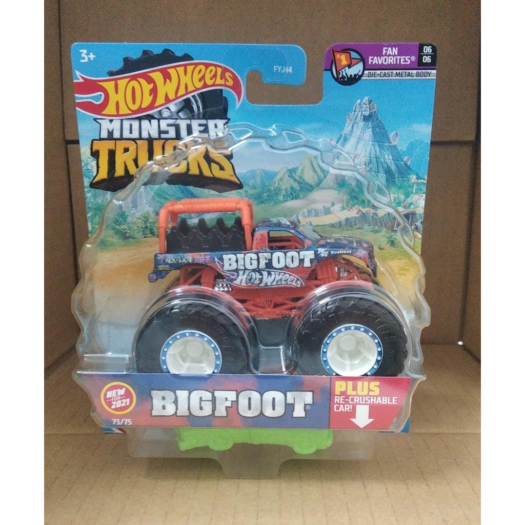 BEST SELLER | Diecast Hot Wheels Monster Trucks BIGFOOT Big Foot Biru M21 Skala 64 Jam Mobil Mainan Anak HW Hotwheels