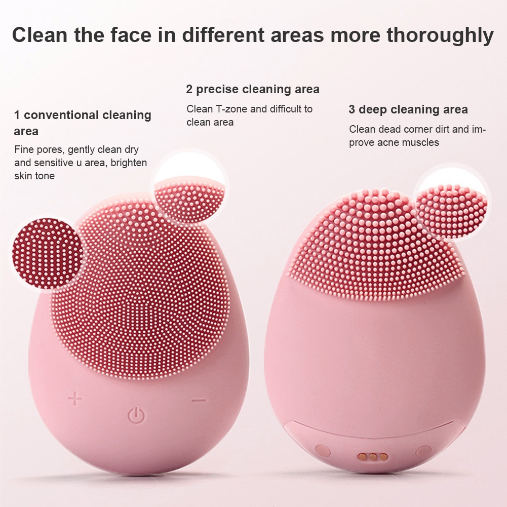 Eggy Cleansing Electric Ultrasonic Facial Cleanser Tahan Air USB Isi Ulang Untuk Membersihkan Wajah/Pori-Pori