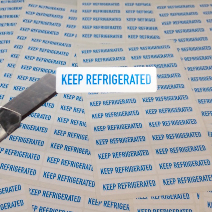 

Stiker Keep Refrigerated Sticker Label Vinyl Simpan di Kulkas 4x1cm (1 Lembar isi 24 pcs)