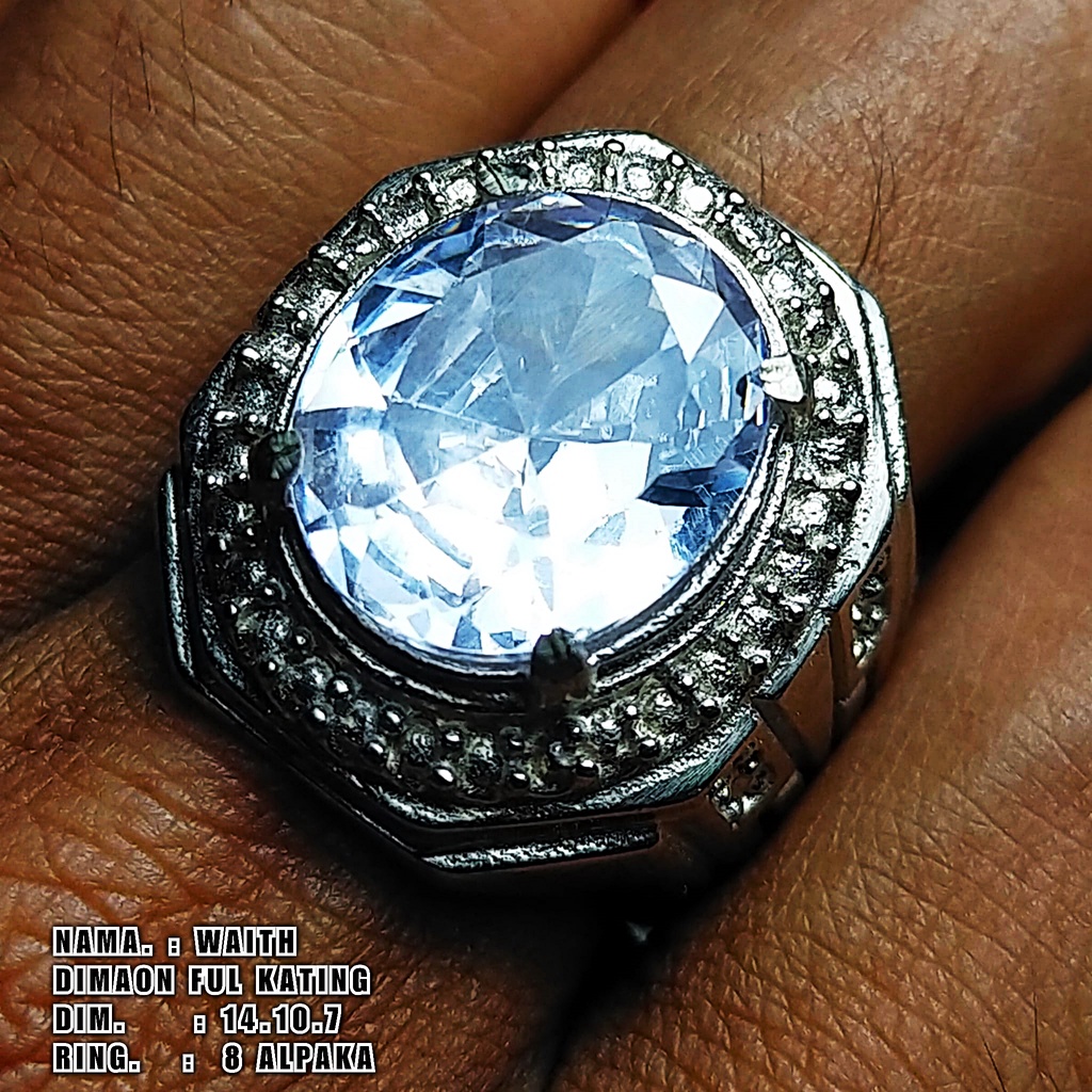 Cincin Batu Permata Paparacha Diamond Putih Kristal