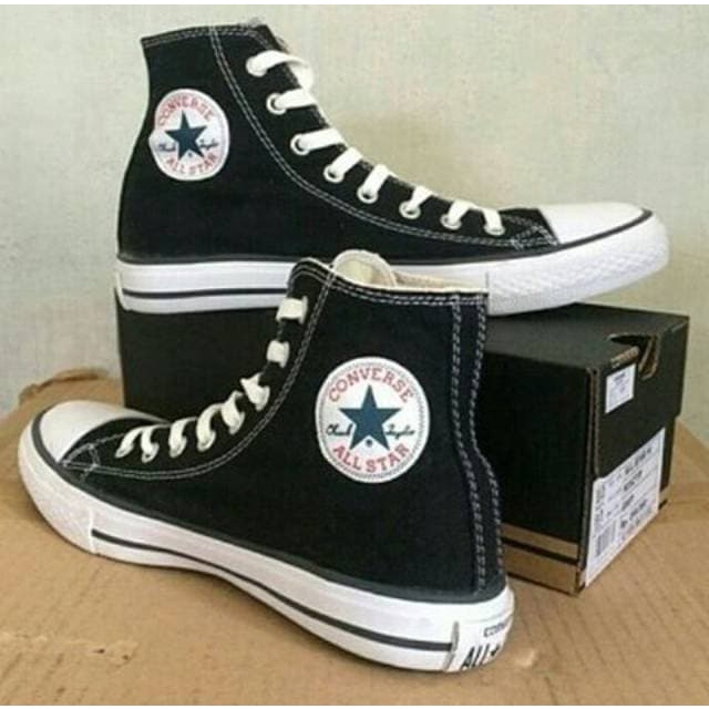 Sepatu Converse Original Import Sepatu all star hitam klasik boot cowok cewek-Sepatu Sekolah Termura