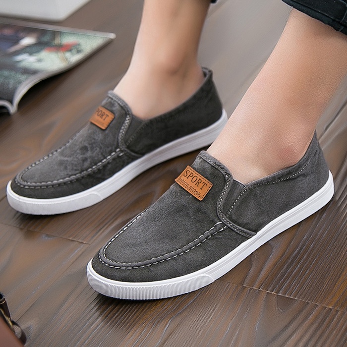 SALE 117477 Sepatu Pria Loafer Slip On Sneakers Import Termurah Sport Casual Santai Korean Style Trendy Nyaman Dipakai