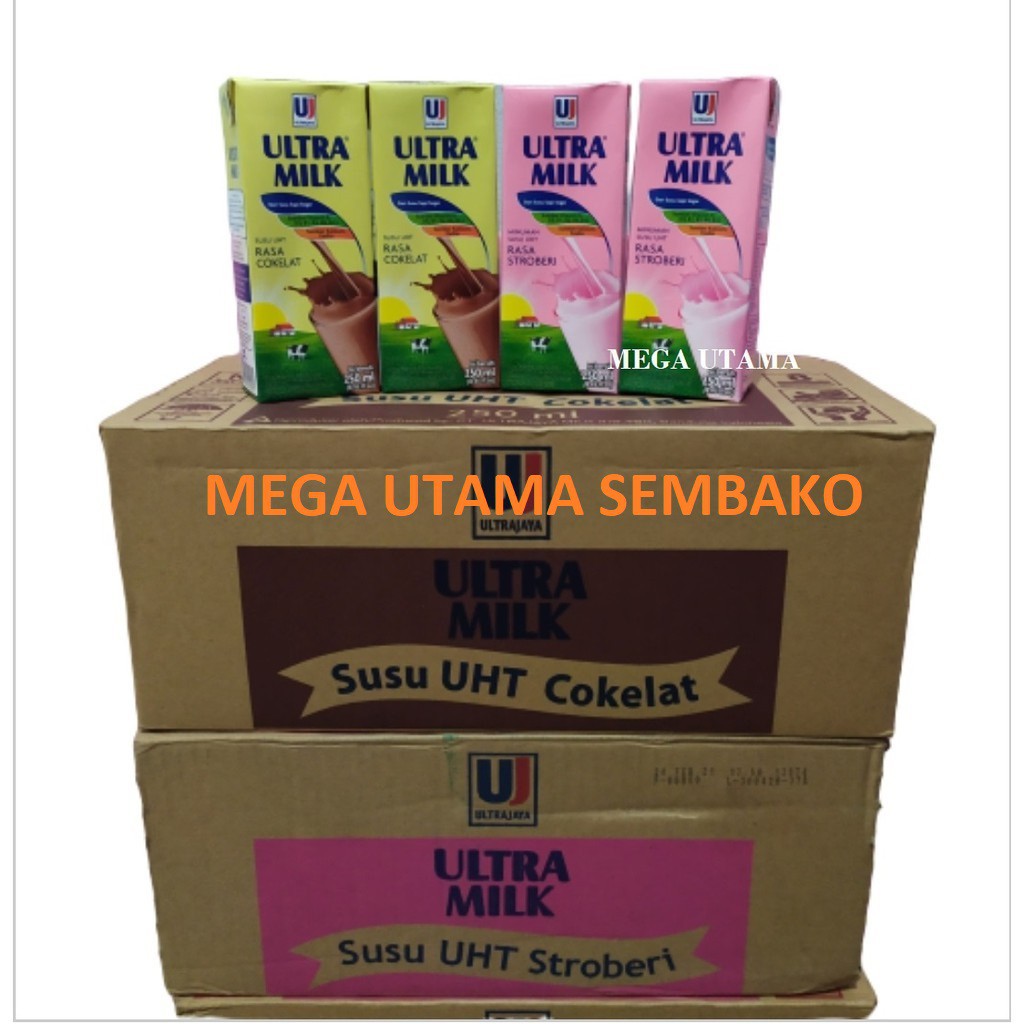 

Susu Ultra 250 ml Susu UHT Ultra 250ml per Karton (24 pcs) | Ultramilk per dus rasa Fullcream Coklat Stroberi