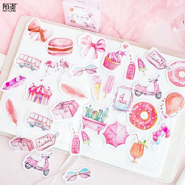 

45pcs Stiker Label Dekorasi Scrapbook Diary Bentuk Lucu Gaya Jepang Korea STICKER AESTHETIC KOREAN