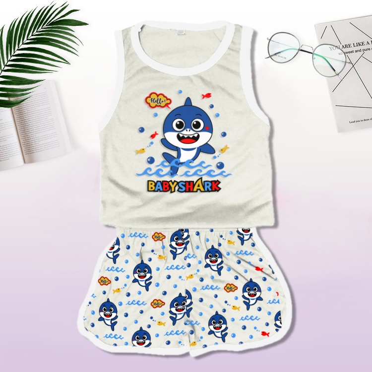 RILLO - Setelan Singlet Anak Laki-laki &amp; Perempuan Motif Kombinasi