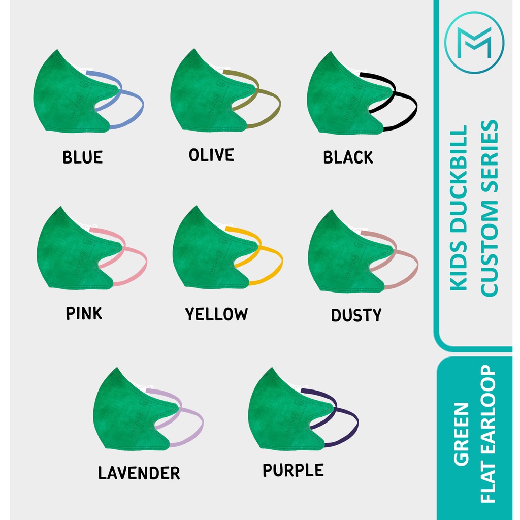 Masker Anak Duckbill Custom Warna Maskit - Masker Hijau