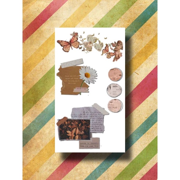 PROMO Sticker Tumblr Aesthetic Vintage / Stiker Case / Seticker Scrape Book Jurnal-09VTG