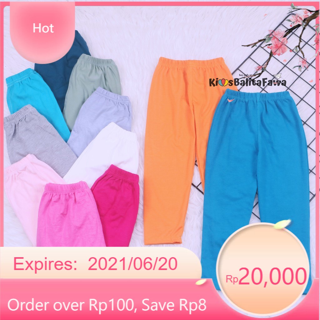(LEBIH MURAH) Legging Polos Anak uk 1th-12 tahun / Celana Perempuan Panjang Leging Kaos Ketat Cewek