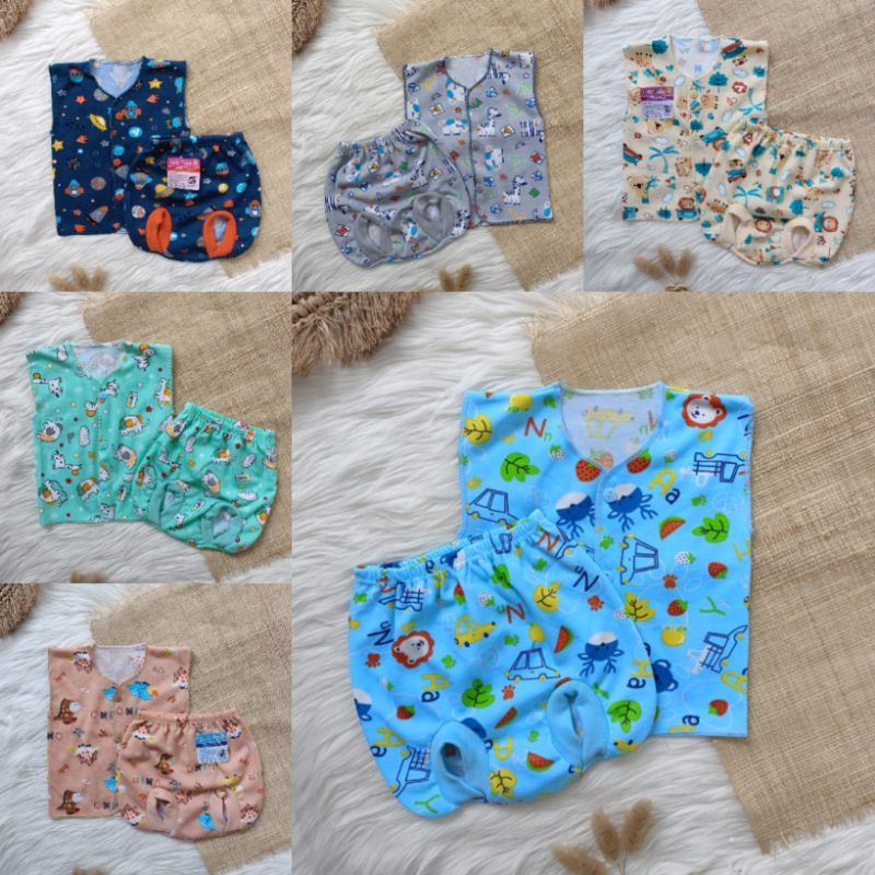 Setelan pendek bayi baru lahir premium printing set pakaian baby newborn setelan bayi