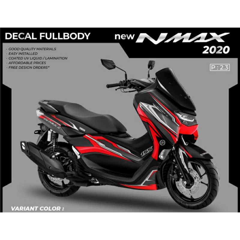 Decal Nmax/Sticker Nmax New Full Body grafis merah