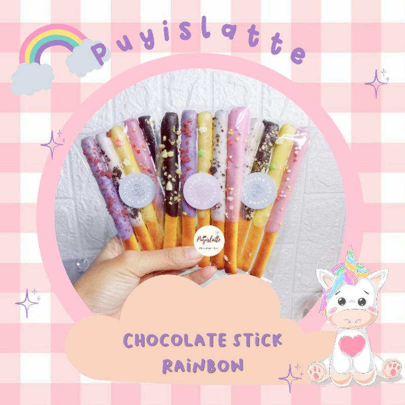 

Rainbow Stick coklat ( Snack anak anak )