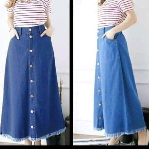 (TERKINI) Rok Panjang Jeans Wanita - Skirt / ROK DEWASA JEANS