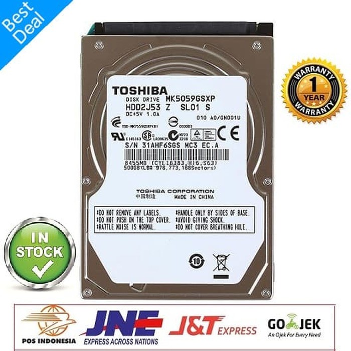 HDD Harddisk Laptop Toshiba 500Gb 2.5 Inch SATA - Hardisk