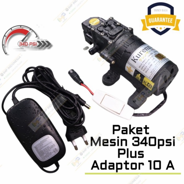 Promo Pompa Air Otomatis 250psi dan Adaptor 10A DC Water Pump 100W Murah
