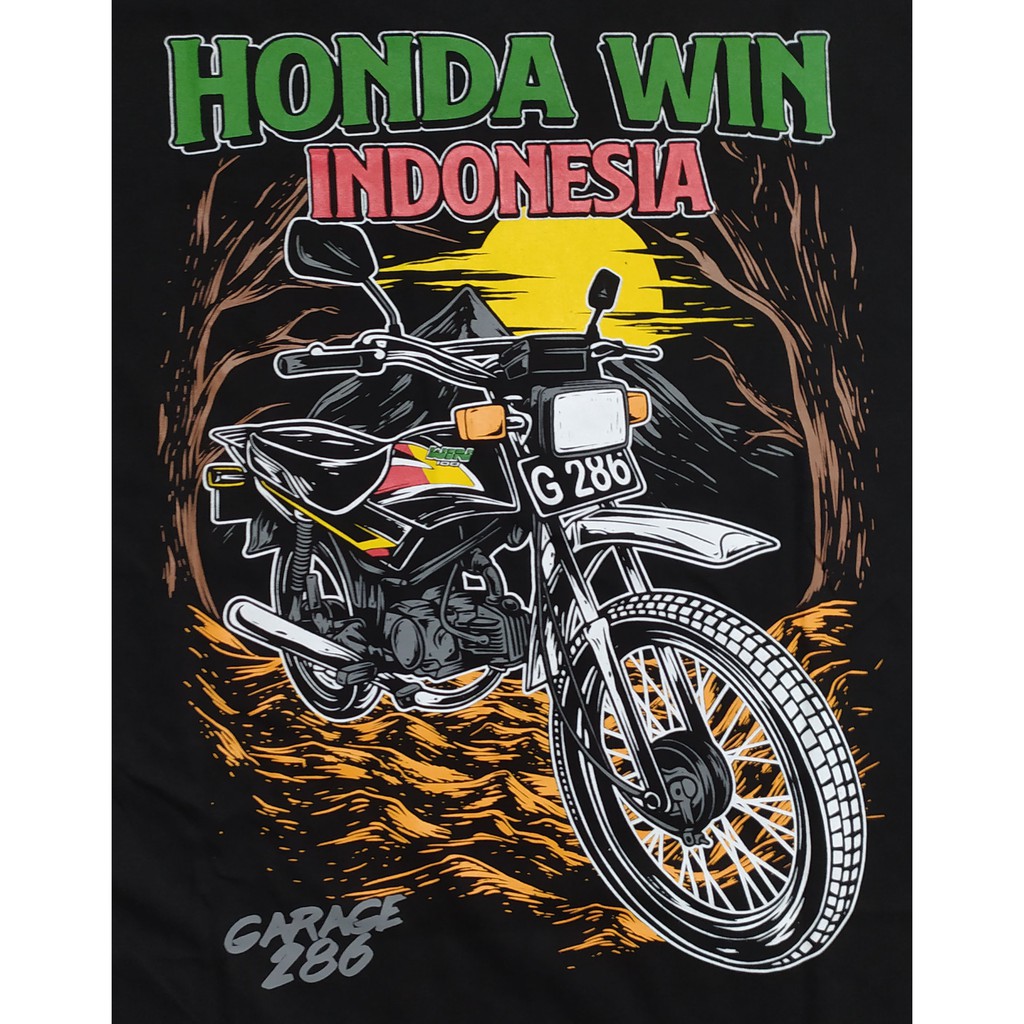 Jual KAOS MOTOR HONDA WIN 100 INDONESIA WARNA HITAM Indonesia Shopee Indonesia