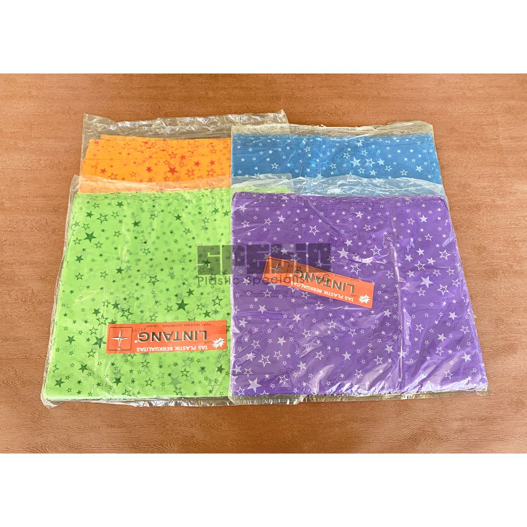 HD Kresek Motif Bintang Ukuran Sedang 32 / Kantong Kresek Motif Bintang / Kresek Motif Ukuran 32