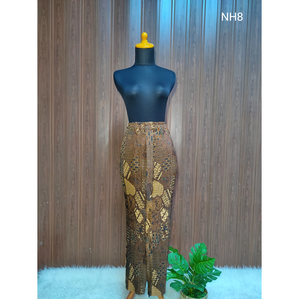 Bawahan Rok Kebaya Modern Batik Plisket Wiru Wiron Premium / Jarik Instan ( NH8 )