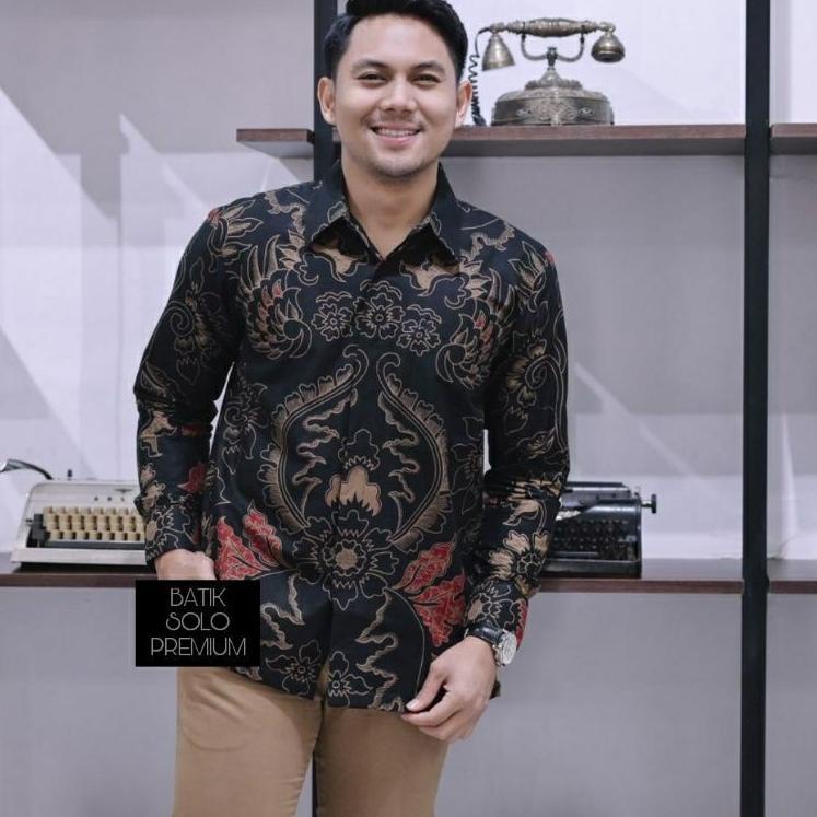 (TREN TERBARU) Batik Pria Lengan Panjang Reguler Fit Keris Modern Premium Baju Atasan Batik Cowok Or