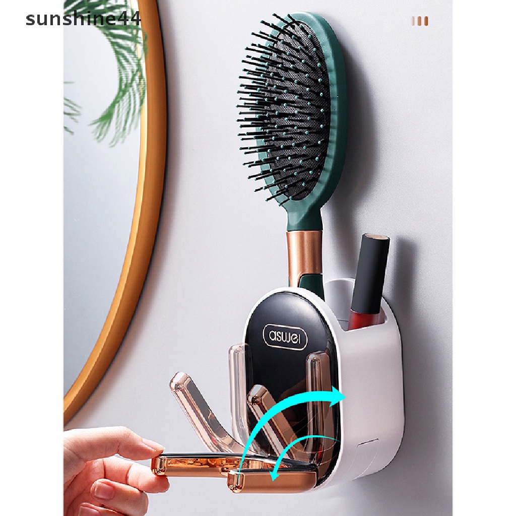 Sunshine Holder Hair Dryer Tempel Dinding Dapat Dilipat Untuk Kamar Mandi