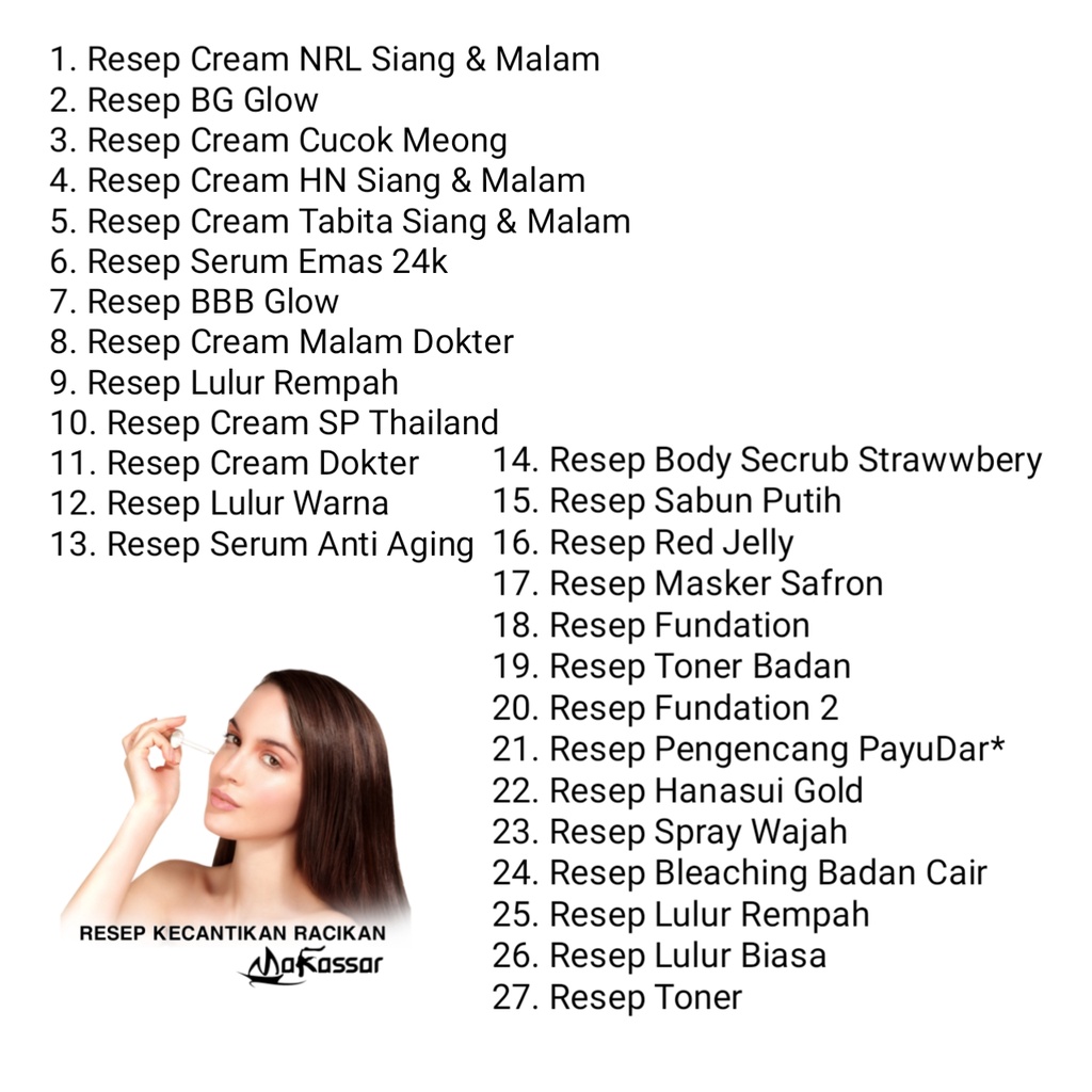 Resep Racikan Kecantikan perawatan